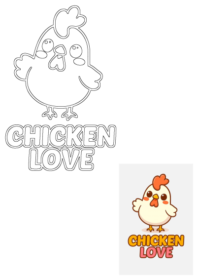 Kawaii Cute Chicken Sticker of an Adorable Cartoon Hen in 2025. Chicken Love Illustration. 