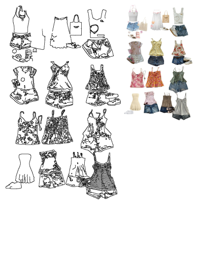 Collage of summer outfits featuring tank tops, shorts, dresses, and shoes, perfect for summer style inspiration and trendy looks.