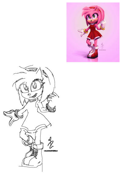 Fan art of Amy Rose from Sonic the Hedgehog. Amy Rose is a pink hedgehog wearing a red dress and red shoes.