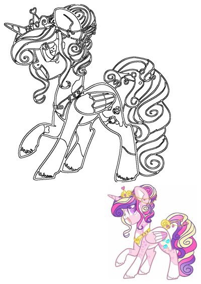 A cute pink pony with a golden crown standing against a clean white background. The pony has long, flowing hair and is ready for a royal adventure.