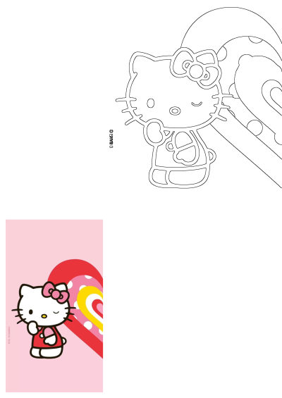 Cute Hello Kitty wallpaper with a pink and red heart background. A sweet Sanrio design perfect for phone or desktop backgrounds.