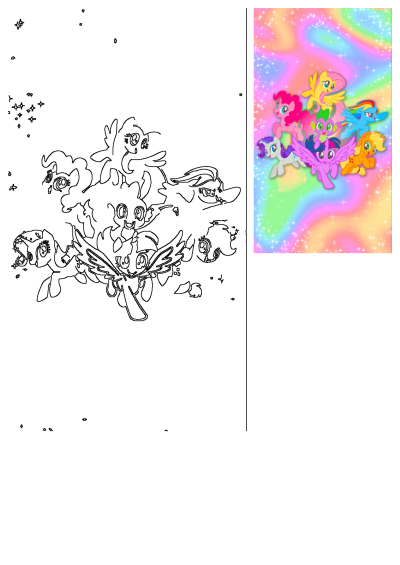 A magical image shows a bunch of little ponys flying in the sky, surrounded by stars. Colorful, dreamy, and full of childlike wonder.