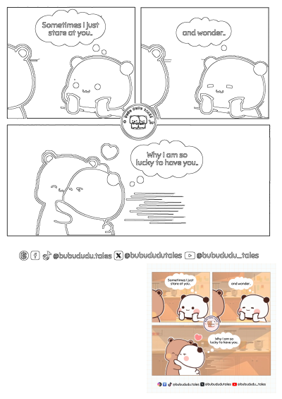 Bubu Dudu cartoon of two bears hugging. Bubu thinks 'Why I am so lucky to have you' I am so lucky to have you ? #bubududu