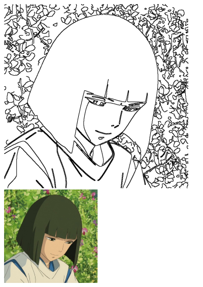 Close-up of Haku, a character from Studio Ghibli's Spirited Away. Anime portrait featuring his distinctive dark green hair and gentle expression.