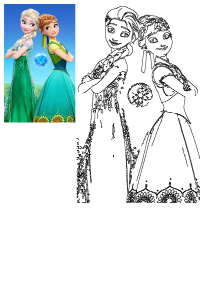 Image of two frozen princesses standing next to each other, Elsa and Anna from Disney's Frozen, posing back to back with a blue crystal between them.