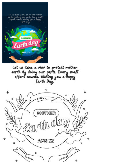 Happy Earth Day! Illustration of Earth being cradled, wishing a happy Earth Day on April 22. A vow to protect mother Earth.