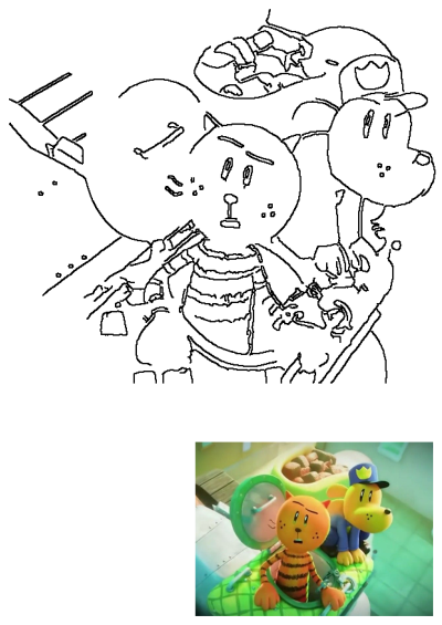 Dog Man and Cat Kid toy figures sitting on a green table. From a scene of the popular book series. Two toy animals next to each other in a room.