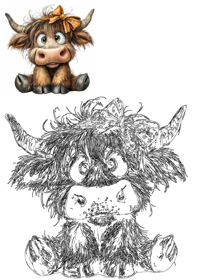 Cute PNG Highland animal cow clipart. Farm illustration for nursery wall art, birthday decor, crafts and printables in 2025.