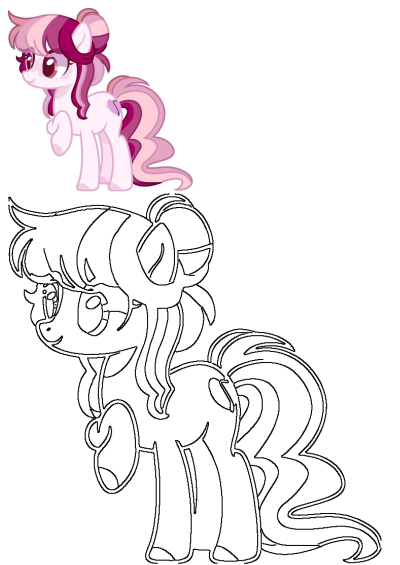 Pinkie Pony with pink and purple hair, standing with its eyes closed as its hair blows in the wind. 