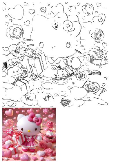 Hello Kitty wallpaper filled with hearts, cupcakes and presents. Pink themed and very kawaii. A cute wallpaper to use!