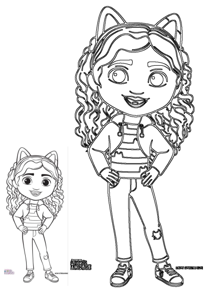 An 'Abby Hatcher' printable coloring page depicting Abby in her signature outfit, perfect for kids and fans of the show to color.