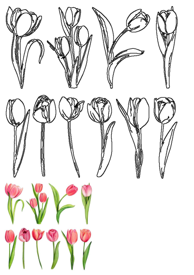 Angychan Freepik illustration of delicate pink watercolor tulips, perfect for spring designs and artistic projects. Floral art.