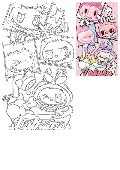 Adorable cartoon style image of a pink monster character in a comic strip, enjoying a bath with a rubber ducky. Super cute and fun!