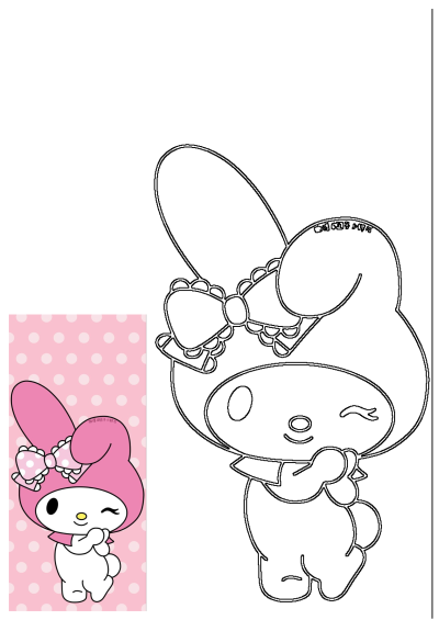 My Melody pink wallpaper with a polka dot background. Cute cartoon character with a wink. Great for a cheerful phone background or digital decor.
