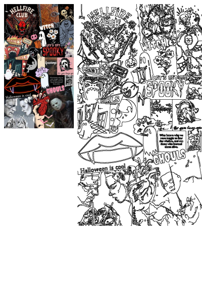 a collage of halloween stickers and photos