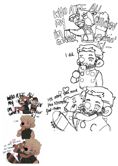 Funny Marvel cartoon featuring Rocket angry at Thor for eating his chicken! Rocket can't say "no" to Thor, the son of a pirate and an angel.