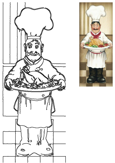 Illustration of a chef holding a plate with a delicious-looking turkey, ready to serve in a restaurant. A culinary delight!