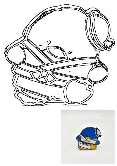 A charming image of Tuxedo Sam, the blue and white penguin character, dressed in a karate gi, on a clean white backdrop. 