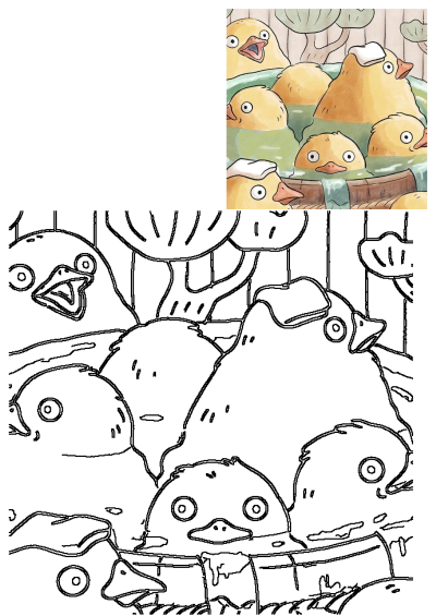 A charming illustration depicts a bunch of adorable yellow ducks relaxing in a cozy bathtub, perfect for a playful and cheerful theme.