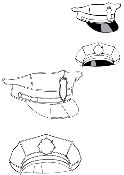 Police Hat SVG clipart design. Perfect for Cricut, Silhouette and other cutting machines. Download police hat SVG image for your projects.