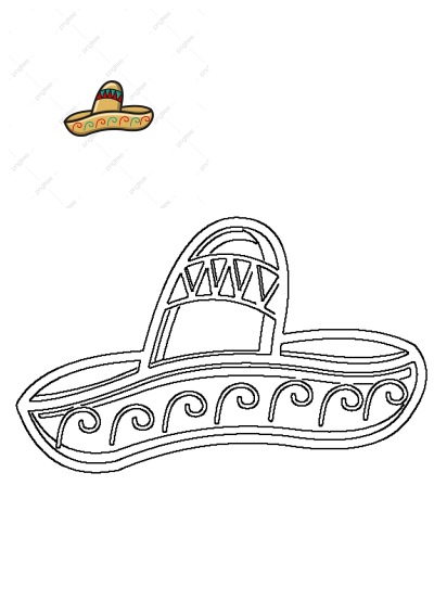 A vibrant illustration of a mexican sombrero hat with traditional ornamental design. Perfect for cultural events and celebrations.