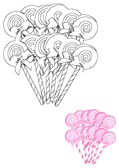 Stack of adorable pink and white lollipops. A sweet treat, these lollipops are perfect as party favors or for a candy-themed event.