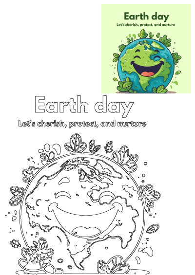 Cartoon illustration for Earth Day. Cherish, protect, and nurture our planet. Happy Earth Day! Let's protect the smiling earth!