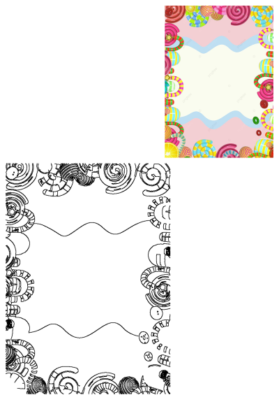 An abstract candy frame featuring a playful border of assorted candies and colorful lollipops, perfect for sweet-themed designs.