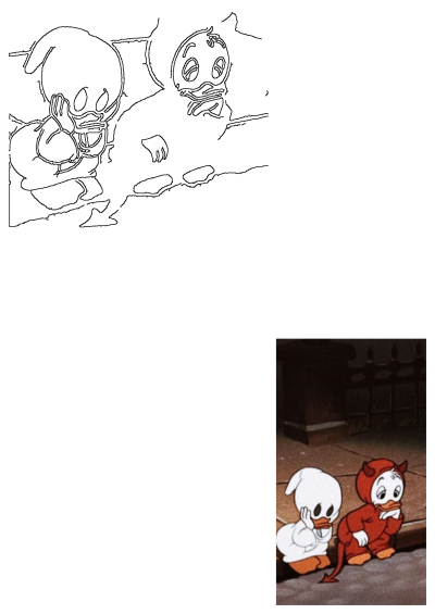 two cartoon characters are sitting on the ground