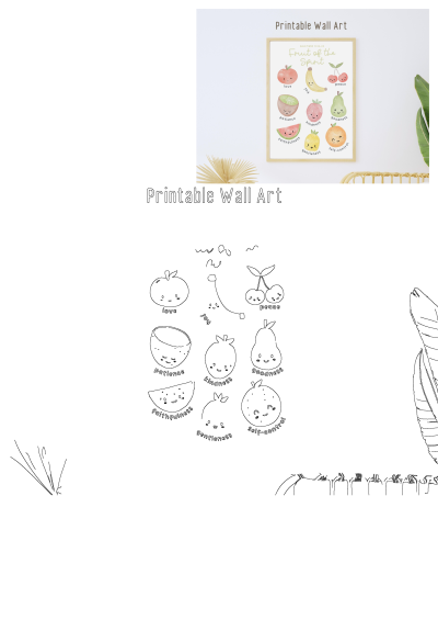 Fruit of the Spirit wall art printable poster, a Christian nursery decor with art print, perfect Christian nursery gift for kids room.