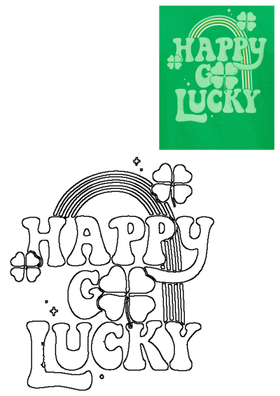 St. Patrick's tee with a 'Happy Go Lucky' slogan, shamrock and rainbow prints. Perfect for a little leprechaun look with jeans or shorts.