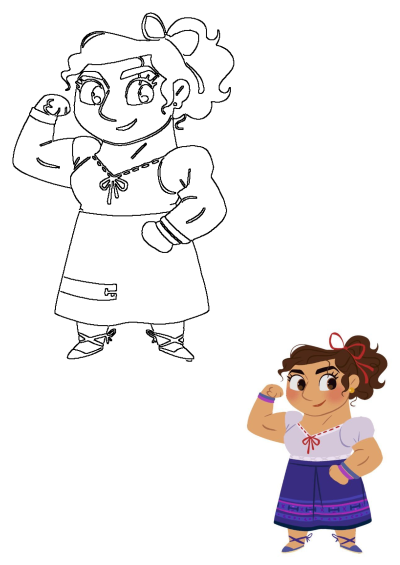 Luisa from Encanto illustration with a transparent background. 'luisa encanto png background', cartoon style image.