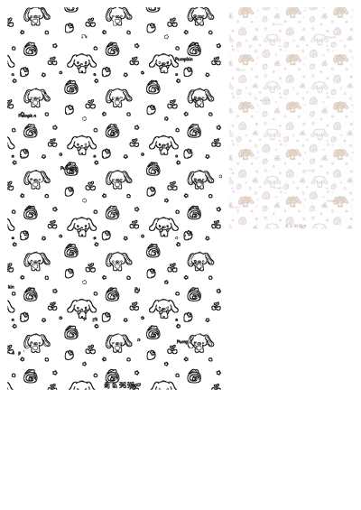 Pinterest in 2025: Cute pattern with bunnies, strawberries and sweet rolls. Perfect for backgrounds, wallpapers and kawaii-themed projects.