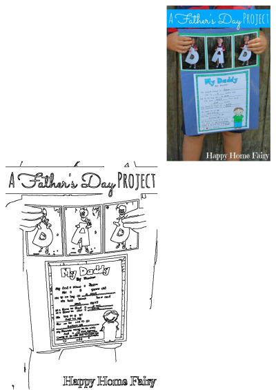 Father's Day project for kids with pictures and the words 'My Daddy' written by Hunter.  Perfect for classroom activities and at-home fun.