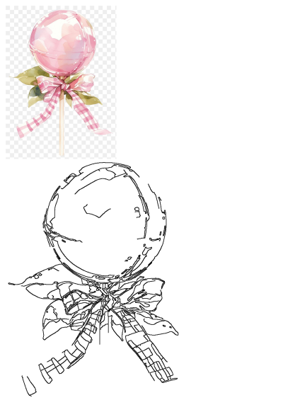 Coquette pink lollipop confectionery sweets watercolor illustration with a bow and leaves, free image by rawpixel.com / Ning