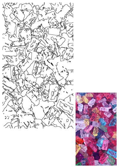 A vibrant pile of colorful gummy bears in various translucent shades like pink, blue, yellow, and purple, creating a candy background.