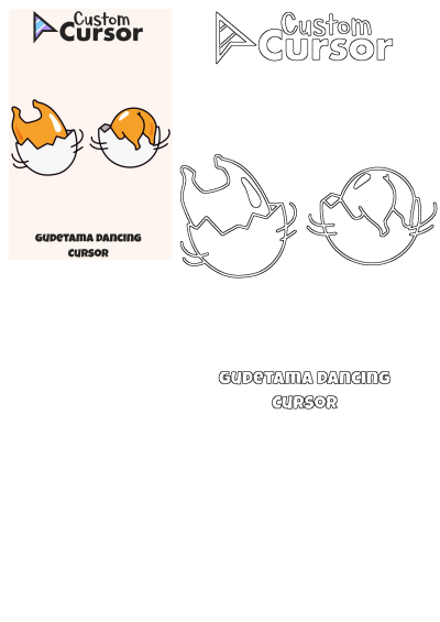 Gudetama Dancing Cursor. An orange egg yolk inside two cracked eggshells with face lines. Dancing lazy egg. Custom Cursor.