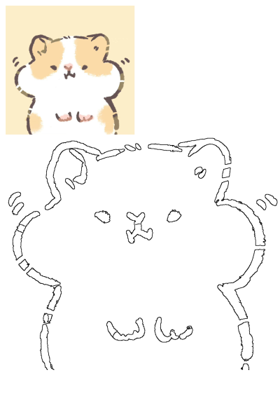 Adorable drawing of a cute guinea pig with tan and white markings. A simple yet charming pet illustration, perfect for animal lovers.