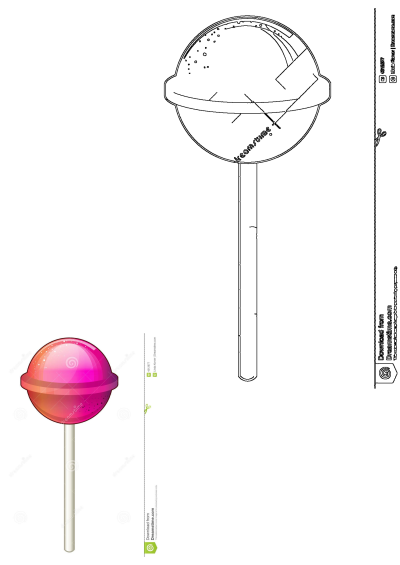 Pink lollipop on a white background. Stock photo of a glossy, round pink and orange lollipop on a stick, a sweet and colorful confection.