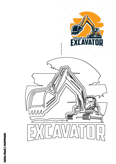 Excavator logo featuring a bulldozer design. A striking construction equipment logo. Perfect for branding construction-related businesses.