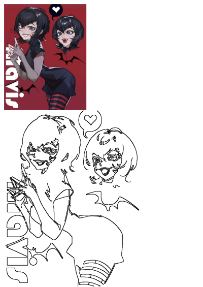 Cute cartoon art of Mavis from Hotel Transylvania. Art reference poses, funky art, art inspiration drawing. Dracula girl bodypainting, sketchbook art.