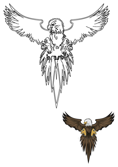 Eagle with outstretched wings and talons royalty illustration, symbolizing power and freedom in a majestic pose. 