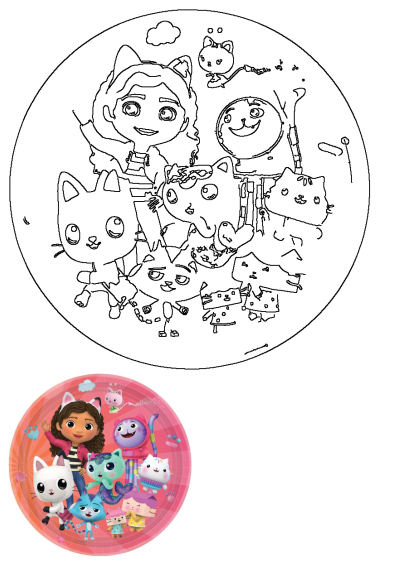 Shop 8 Pack Round Gabbys Dollhouse Paper Plates - 23cm at The Base Warehouse. Gabbys Dollhouse themed paper plates featuring Gabby and her cat friends.