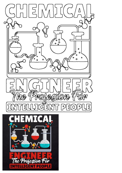 Image of a book cover with test tubes and molecular diagrams, titled 'Chemical Engineer: The Profession for Intelligent People'.