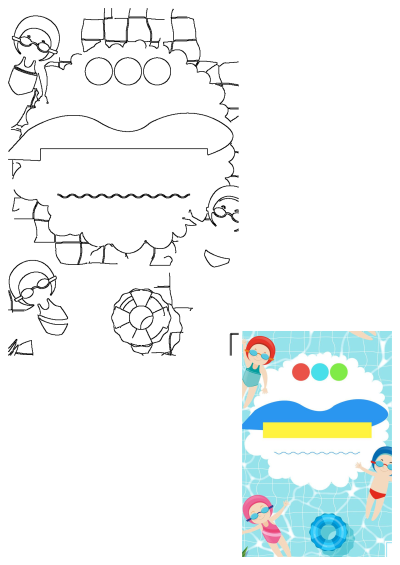 Top view illustration of kids swimming in a pool with floaties. Perfect for summer, water safety, and fun activities. 