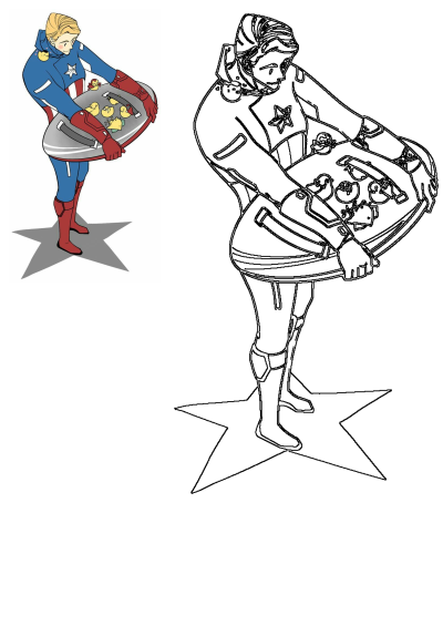 Cute Avengers Ducks: Captain America holding his shield filled with duck versions of the Avengers. Funny Marvel superheroes image.