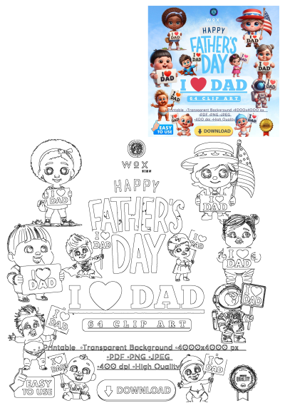 fathers day i love dad clipart for photoshopped and digital painting by dxp designs
