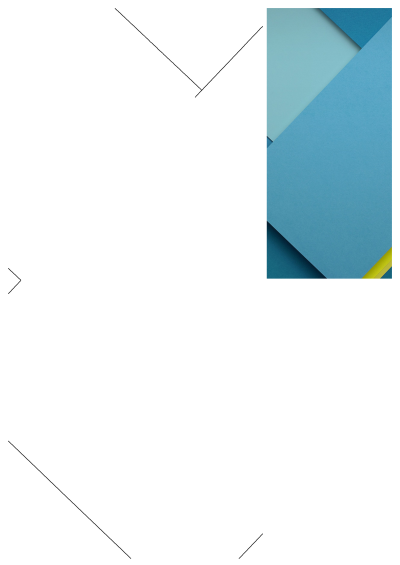 Abstract background featuring layered geometric paper shapes in various shades of blue with a hint of yellow. Minimalist design.