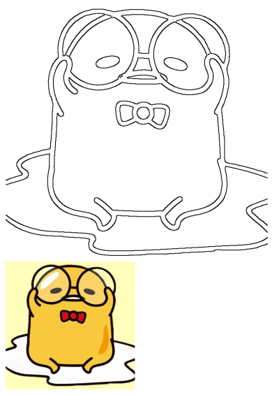 Cartoon image of an egg character with glasses and a red bow tie, sitting on an egg shell. Perfect for quirky designs and educational materials.