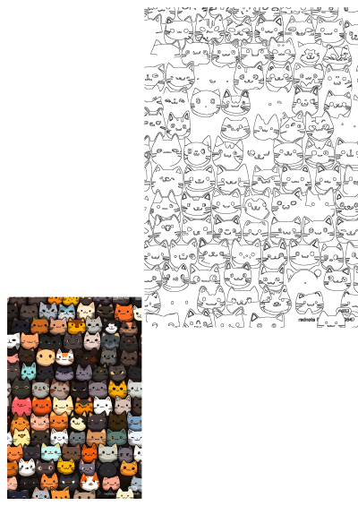 Group of many different colored cute cartoon cats with smiling faces. A vibrant pattern perfect for cat lovers and design backgrounds.